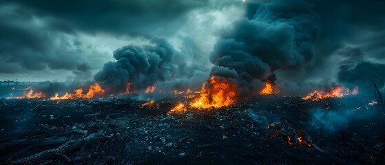 Apocalyptic Blaze: The Dance of Fire and Smoke. Concept Apocalypse, Fire dance, Smoke movements
