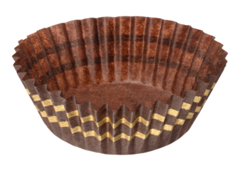 Empty paper round candy wrapper on isolated background