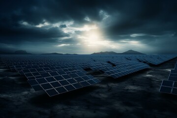 Durable Solar panels. Sun electric power. Generate Ai
