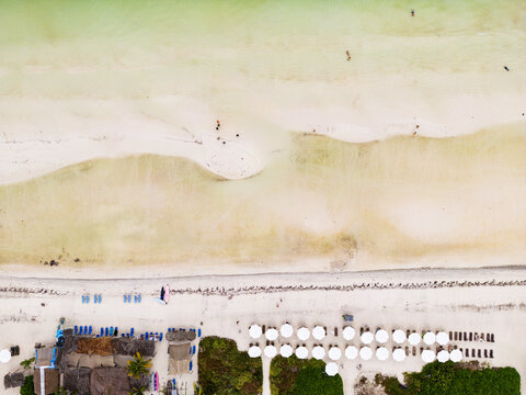Aerial View of Playa Holbox, Quintana Roo, Mexico.