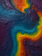 Vibrant Colorful Glossy Liquid Background with Textures, Waves, and Bubble Effects - Abstract Aesthetic Minimalist Design for Wallpaper, Backdrop, and Graphic Projects