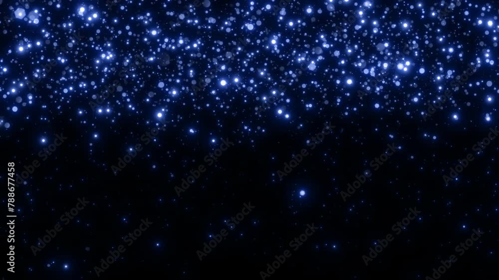 Wall mural shiny blue seamless light particle background loop