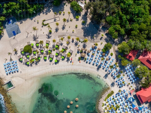 Aerial view of Labadee beach, Cap-Haitien, Haiti.