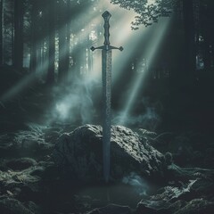 a sword in the woods