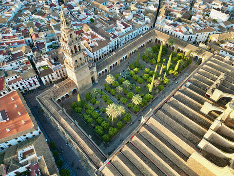 Aerial view of ⁨Córdoba⁩, cathedral-mezquita, Córdoba⁩, ⁨Spain⁩.