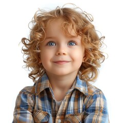 Young child with curls smiling brightly