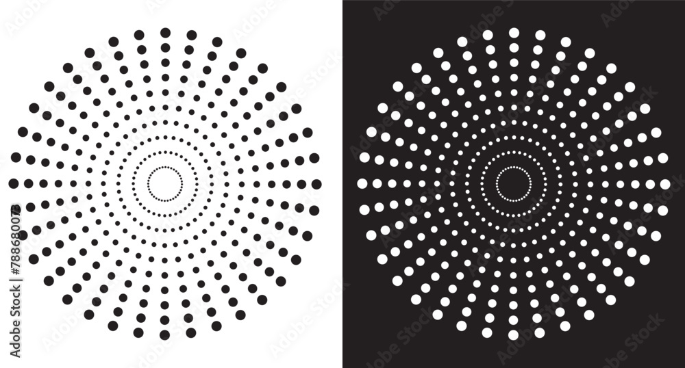 Poster half tone circle, dotted background. black and white round dotted frame. halftone effect vector patt