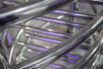 industrial DNA abstract metal background with spiral helix pipe lines