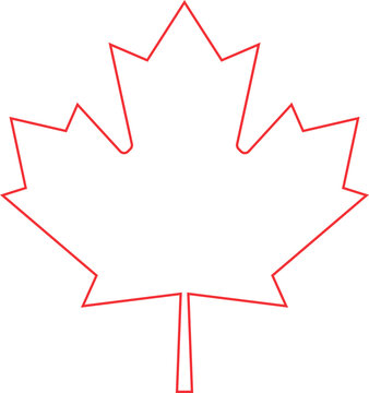 recommend clip art: Maple leaf icon. Canada flag line vector symbol maple leaf clip art. Red maple leaf isolated on transparent background. Autumn leaf Canadian logotype sign.