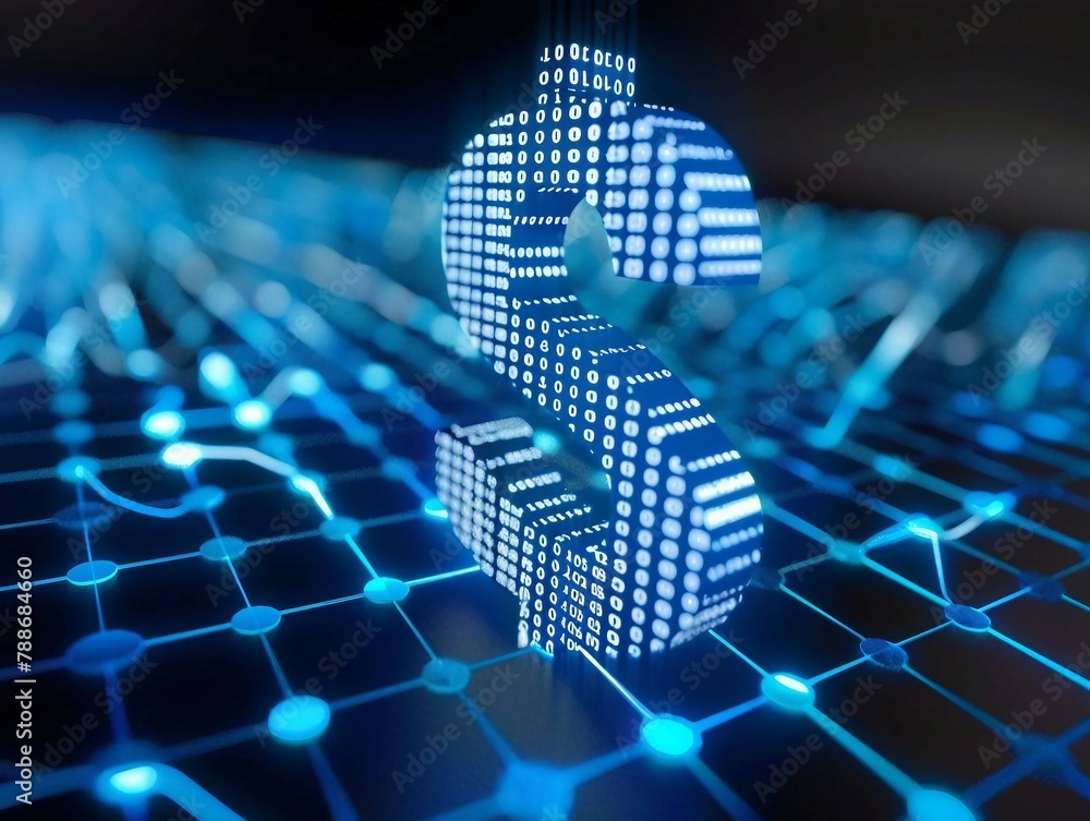 Poster digital blue dollar 