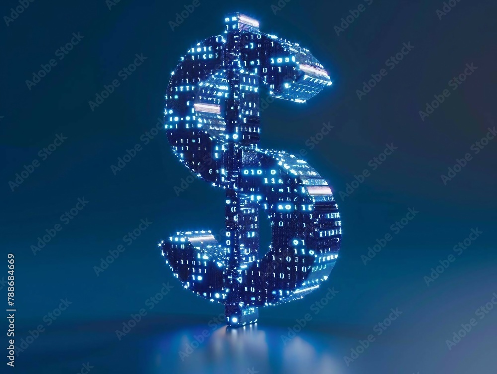 Poster digital blue dollar 