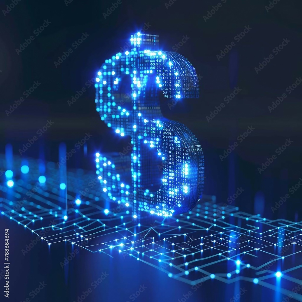 Poster digital blue dollar 