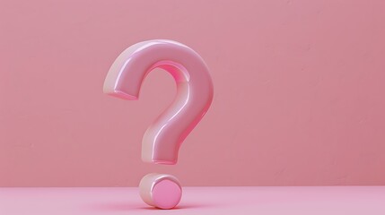 Pink question mark sitting on before pink background