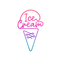 Neon Ice Cream Logo Design 