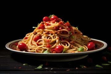 Comforting Spaghetti Bolognese. Italy pasta food. Generate AI