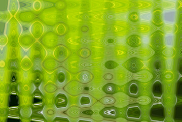 Palm leaf background edited with distortion filter and motion blur. bright green pattern