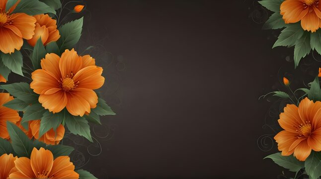 Sfondo con fiore arancione - Orange flower background .Generative AI
