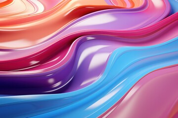 Abstract 3d luxury premium background, colorful flowing curved waves, golden accent, lighting effect - 788693255