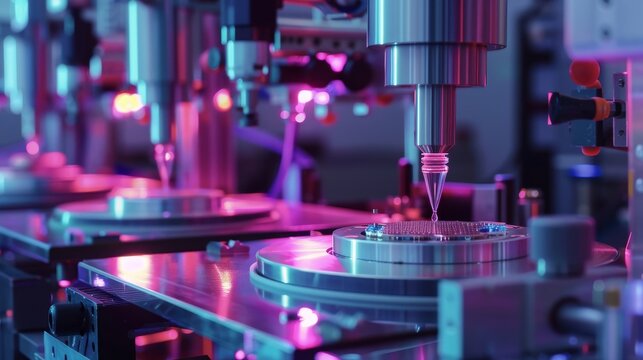 A white machine with blue buttons and a blue light on it