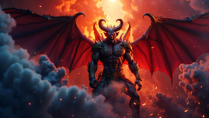 A winged demon comes from hell