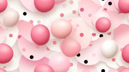 Vibrant Pink Polka Dot Pattern on White Background Generative AI