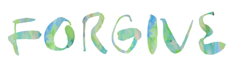 FORGIVE - The word FORGIVE with a digital Pastel colored painting in the letters FORGIVE - Transparent PNG Text, Word, letters, color, colorful, pastel