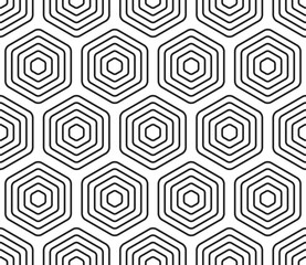 Vector seamless pattern. Rounded stacked hexagons mosaic cells. Large hexagons. Seamless tileable vector illustration.