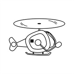 line art illustration of a flying vehicle for icon or logo