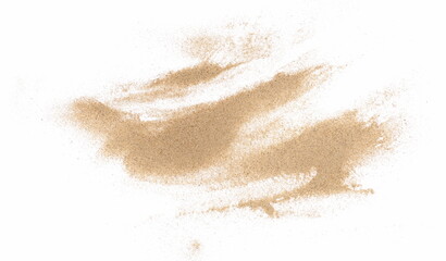 Pile desert sand scattered and wavy isolated on white background  © dule964