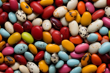 Eye-catching Spotted beans colorful pile. Cook vegan. Generate Ai