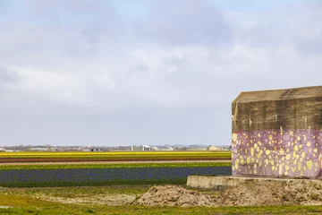 Fototapeten Fortifications and bunkers from the Napoleonic era in the Dutch fort known as Dirks Admiraal in Den Helder on a cloudy, rainy spring day © were