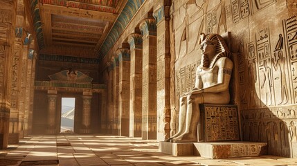 Magnificent Egyptian sculpture in Egyptian heritage architecture - obrazy, fototapety, plakaty