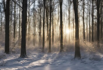 sun rays in the forest