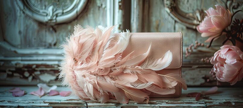 Feather wedding purses