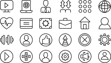 set of different User interface symbol Icons