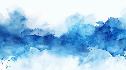 Fototapeta na wymiar Abstract Blue Watercolor Artistic Composition Generative AI