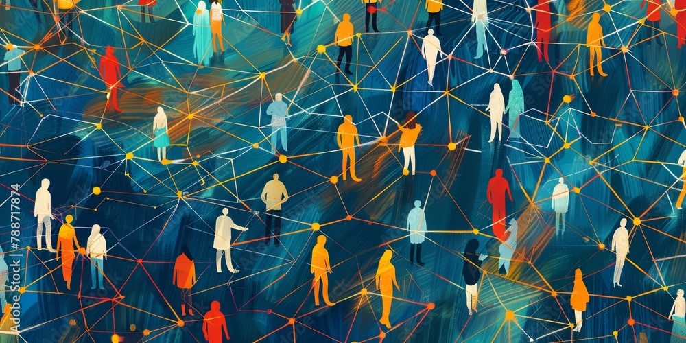 Poster digital concept of interconnected communities