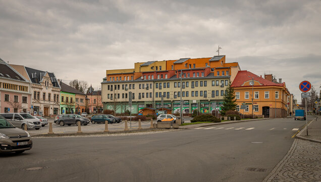 Houses in Moravia cloudy day in Vitkov CZ 03 09 2024