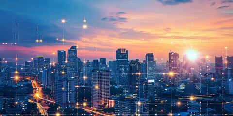 Obraz premium Technology solution for smart city development