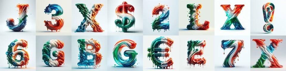 Italy flag glass lettering. AI generated illustration