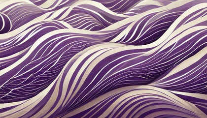  Purple and white wavy pattern 3d plastic, illustration. - obrazy, fototapety, plakaty