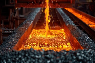 Steel manufacturing process capturing molten metal flow