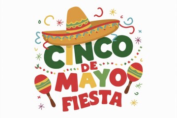 Fototapeta premium Cinco De Mayo Fiesta With Sombrero