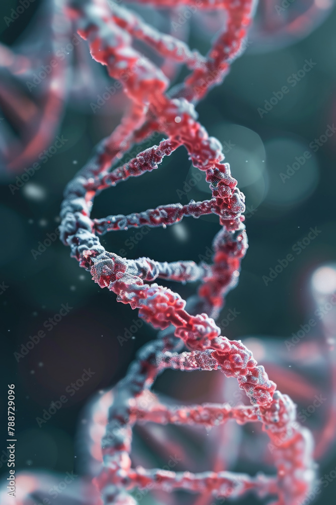 Aufkleber a detailed view of dna strands with a focus on their intricate double helix structure