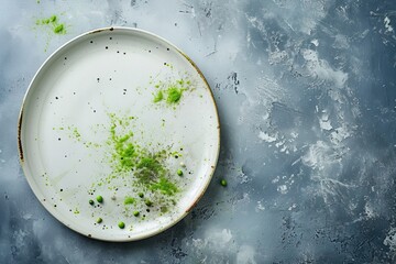 Plate with moldy food remnants - obrazy, fototapety, plakaty