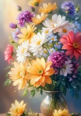 Discover the joy of blooming art with serene flower paintings. Explore our captivating illustrations