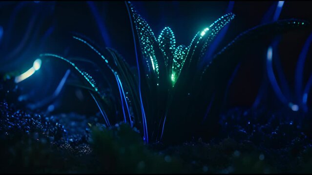 Außerirdische Pflanzen bei Nacht