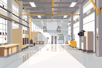 Industrial factory interior isolated vector style