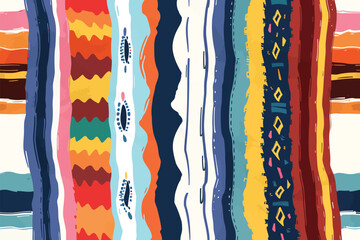Mexican serape patterns isolated vector style - obrazy, fototapety, plakaty