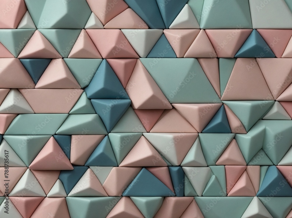 Aufkleber mesmerizing array of geometric shapes forms patterned wall, where each piece pyramid protruding from